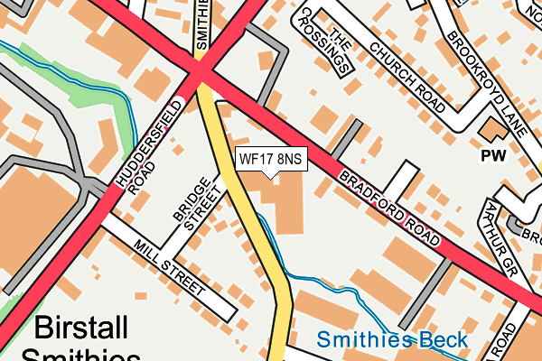 WF17 8NS map - OS OpenMap – Local (Ordnance Survey)