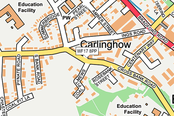 WF17 8PP map - OS OpenMap – Local (Ordnance Survey)