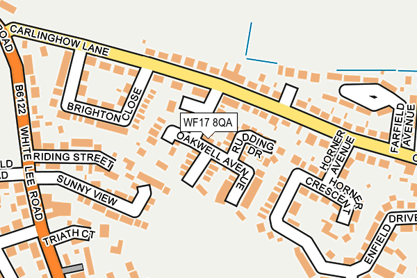 WF17 8QA map - OS OpenMap – Local (Ordnance Survey)