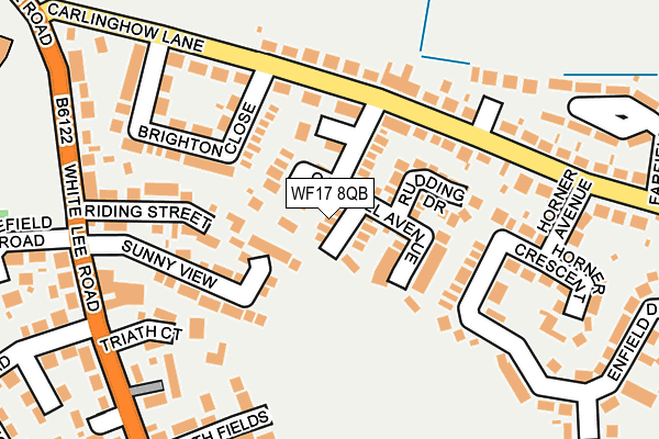 WF17 8QB map - OS OpenMap – Local (Ordnance Survey)