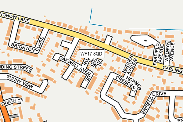 WF17 8QD map - OS OpenMap – Local (Ordnance Survey)