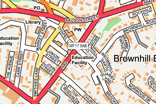 WF17 9AB map - OS OpenMap – Local (Ordnance Survey)