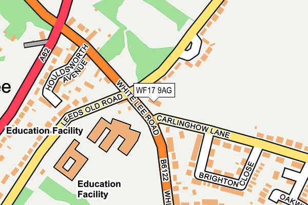 WF17 9AG map - OS OpenMap – Local (Ordnance Survey)