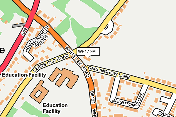 WF17 9AL map - OS OpenMap – Local (Ordnance Survey)