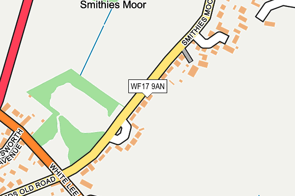 WF17 9AN map - OS OpenMap – Local (Ordnance Survey)