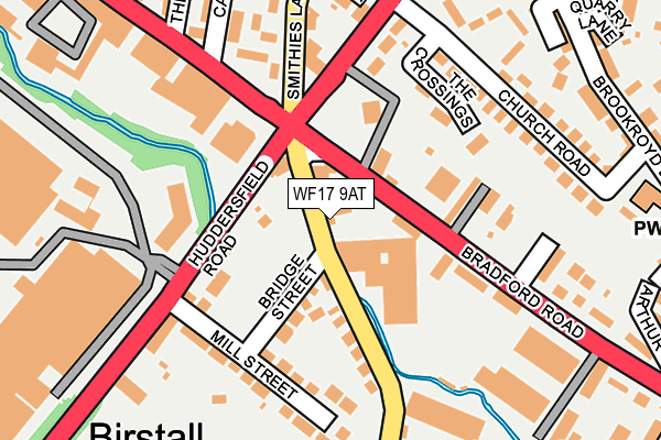 WF17 9AT map - OS OpenMap – Local (Ordnance Survey)