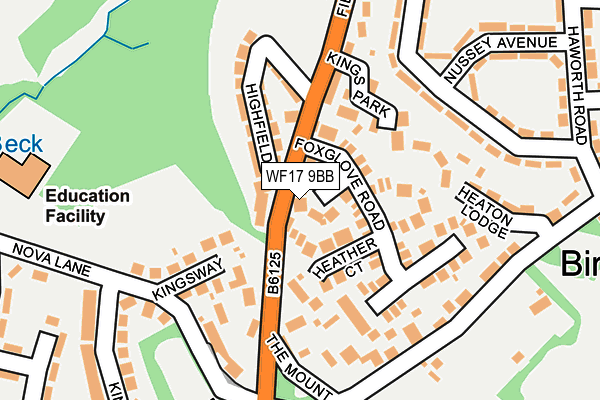WF17 9BB map - OS OpenMap – Local (Ordnance Survey)