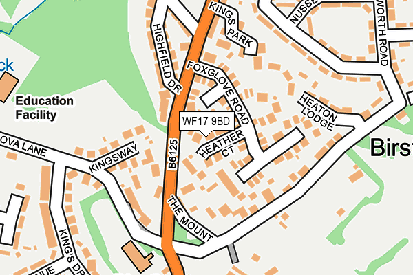 WF17 9BD map - OS OpenMap – Local (Ordnance Survey)