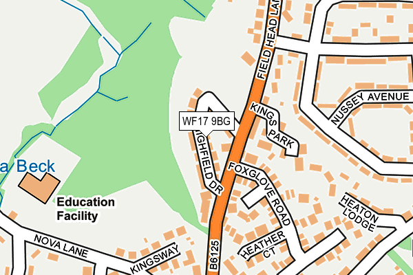 WF17 9BG map - OS OpenMap – Local (Ordnance Survey)