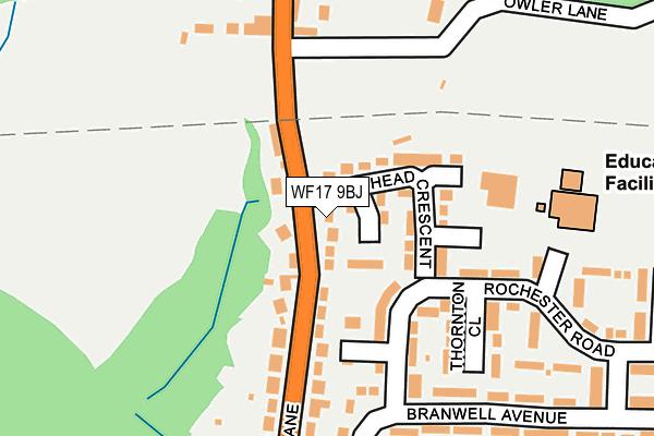 WF17 9BJ map - OS OpenMap – Local (Ordnance Survey)