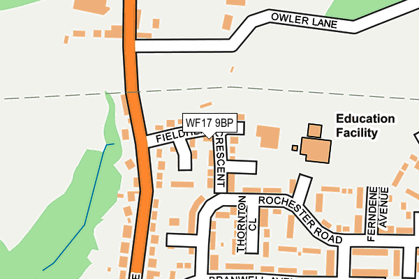 WF17 9BP map - OS OpenMap – Local (Ordnance Survey)