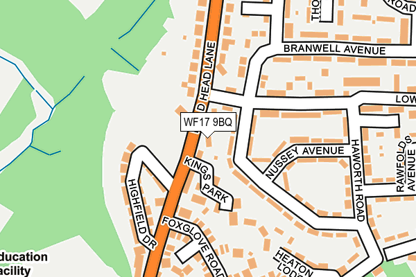 WF17 9BQ map - OS OpenMap – Local (Ordnance Survey)