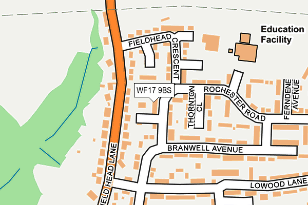 WF17 9BS map - OS OpenMap – Local (Ordnance Survey)