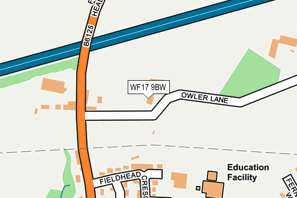 WF17 9BW map - OS OpenMap – Local (Ordnance Survey)