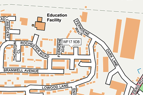 WF17 9DB map - OS OpenMap – Local (Ordnance Survey)