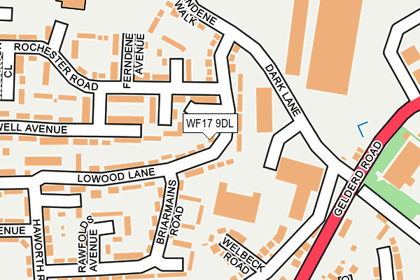WF17 9DL map - OS OpenMap – Local (Ordnance Survey)