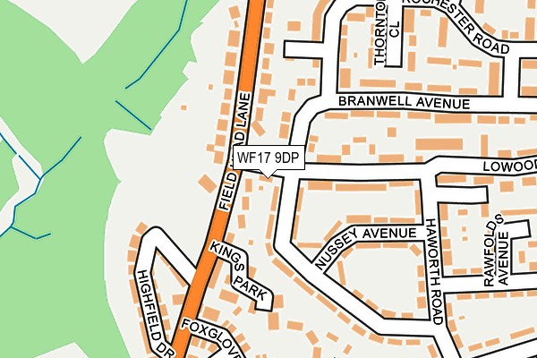 WF17 9DP map - OS OpenMap – Local (Ordnance Survey)