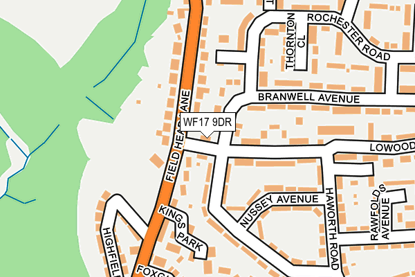 WF17 9DR map - OS OpenMap – Local (Ordnance Survey)