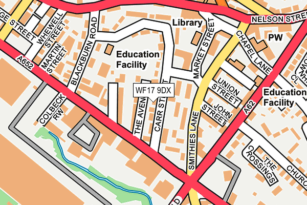 WF17 9DX map - OS OpenMap – Local (Ordnance Survey)