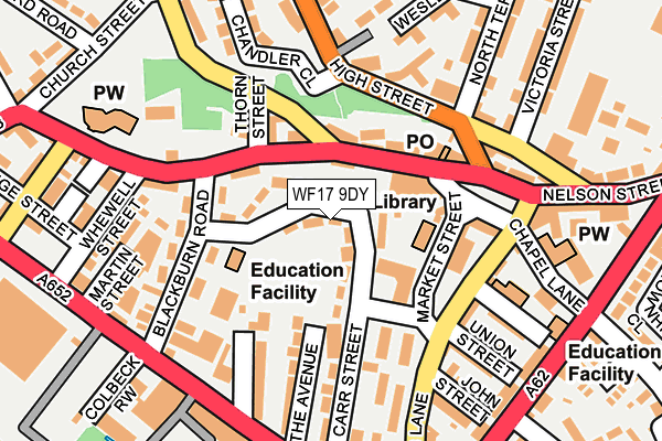 WF17 9DY map - OS OpenMap – Local (Ordnance Survey)