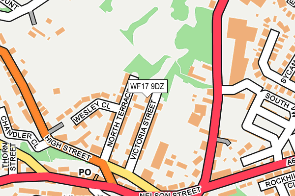 WF17 9DZ map - OS OpenMap – Local (Ordnance Survey)