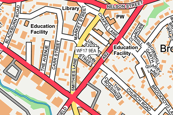 WF17 9EA map - OS OpenMap – Local (Ordnance Survey)