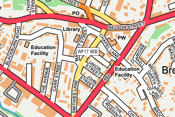 WF17 9EB map - OS OpenMap – Local (Ordnance Survey)