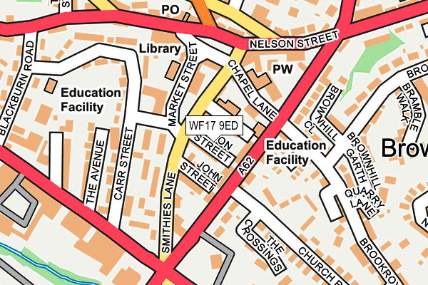 WF17 9ED map - OS OpenMap – Local (Ordnance Survey)