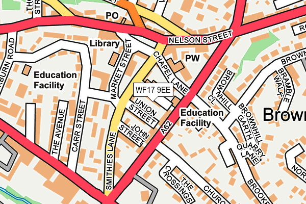 WF17 9EE map - OS OpenMap – Local (Ordnance Survey)