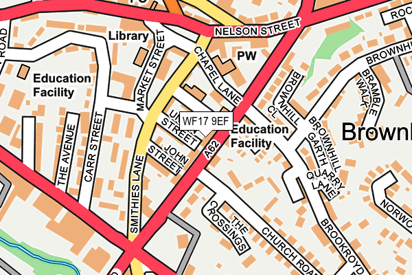 WF17 9EF map - OS OpenMap – Local (Ordnance Survey)