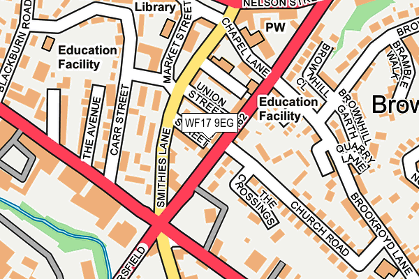 WF17 9EG map - OS OpenMap – Local (Ordnance Survey)