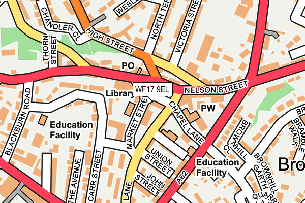 WF17 9EL map - OS OpenMap – Local (Ordnance Survey)
