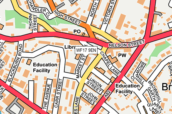WF17 9EN map - OS OpenMap – Local (Ordnance Survey)