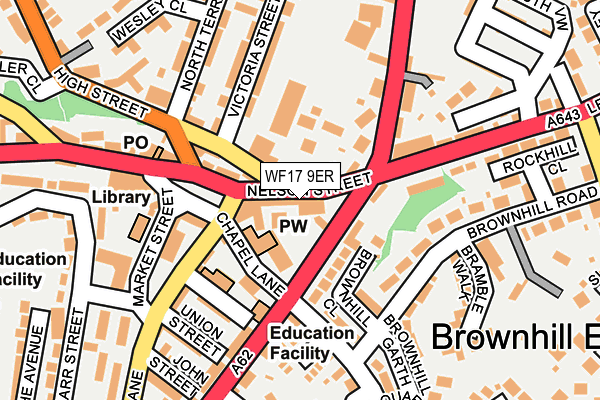 WF17 9ER map - OS OpenMap – Local (Ordnance Survey)