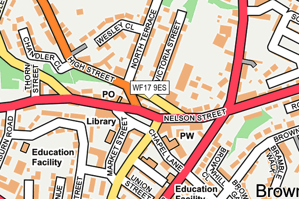 WF17 9ES map - OS OpenMap – Local (Ordnance Survey)