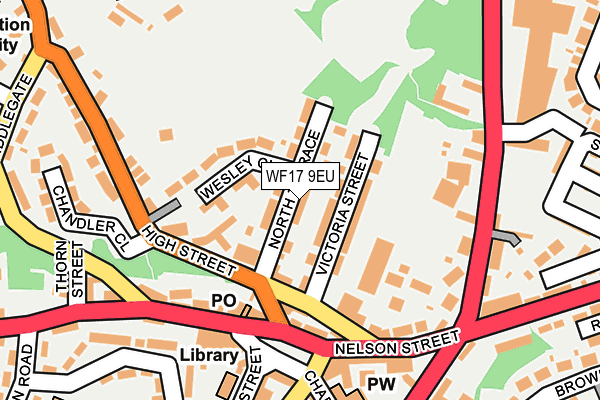 WF17 9EU map - OS OpenMap – Local (Ordnance Survey)