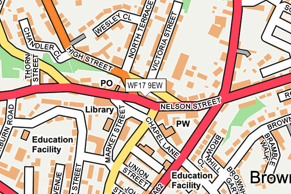 WF17 9EW map - OS OpenMap – Local (Ordnance Survey)