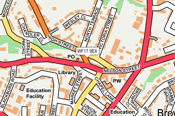 WF17 9EX map - OS OpenMap – Local (Ordnance Survey)