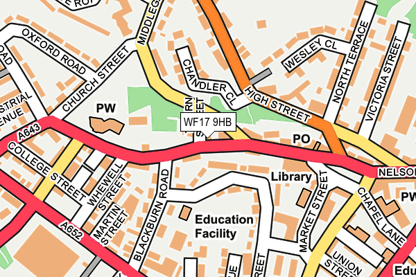 WF17 9HB map - OS OpenMap – Local (Ordnance Survey)