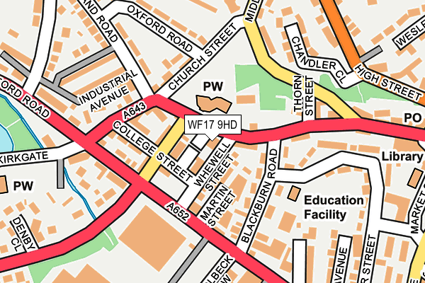 WF17 9HD map - OS OpenMap – Local (Ordnance Survey)