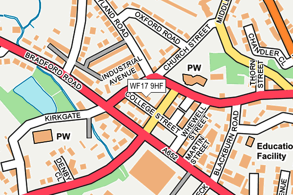 WF17 9HF map - OS OpenMap – Local (Ordnance Survey)