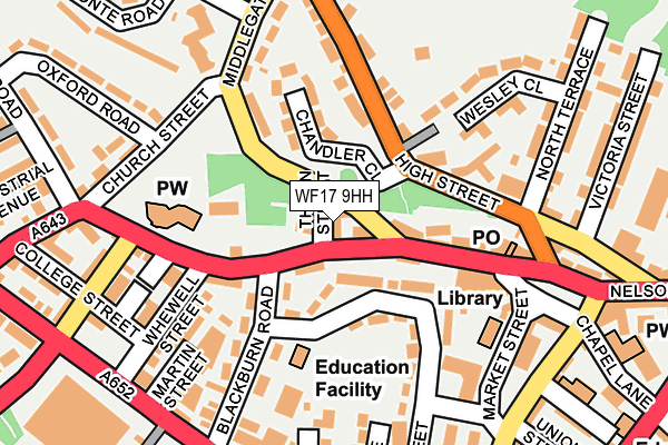 WF17 9HH map - OS OpenMap – Local (Ordnance Survey)