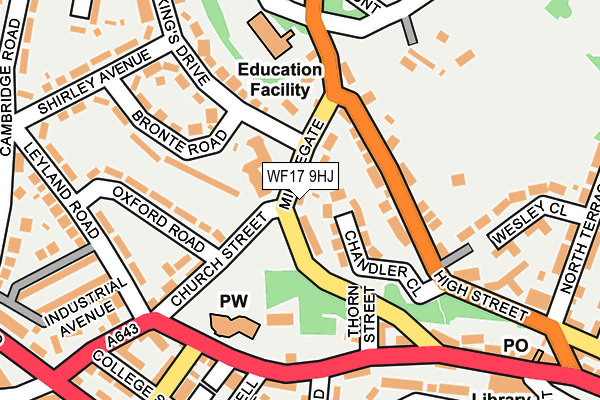 WF17 9HJ map - OS OpenMap – Local (Ordnance Survey)
