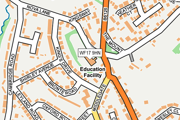 WF17 9HN map - OS OpenMap – Local (Ordnance Survey)