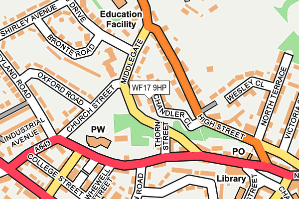 WF17 9HP map - OS OpenMap – Local (Ordnance Survey)