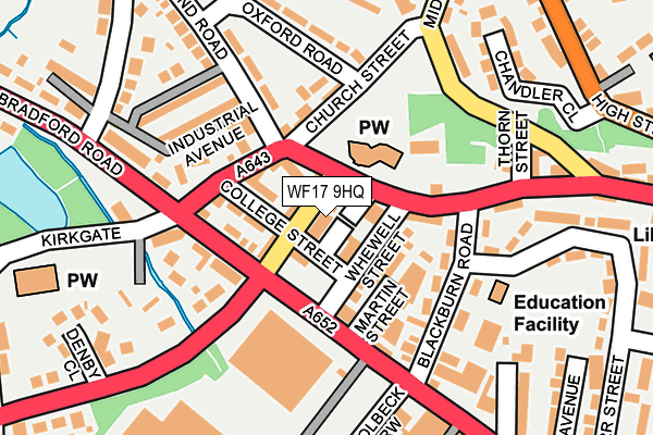 WF17 9HQ map - OS OpenMap – Local (Ordnance Survey)