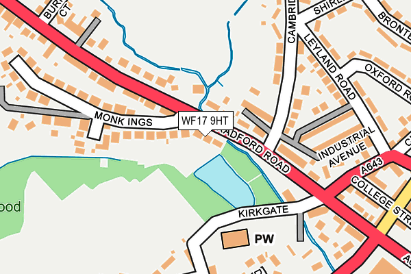 WF17 9HT map - OS OpenMap – Local (Ordnance Survey)