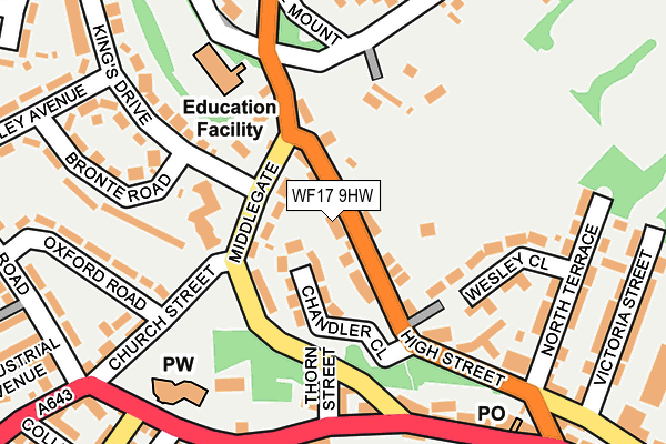 WF17 9HW map - OS OpenMap – Local (Ordnance Survey)