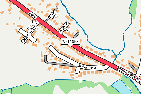 WF17 9HX map - OS OpenMap – Local (Ordnance Survey)