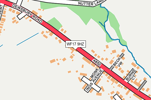 WF17 9HZ map - OS OpenMap – Local (Ordnance Survey)